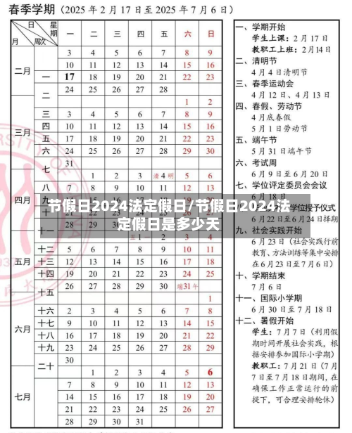节假日2024法定假日/节假日2024法定假日是多少天