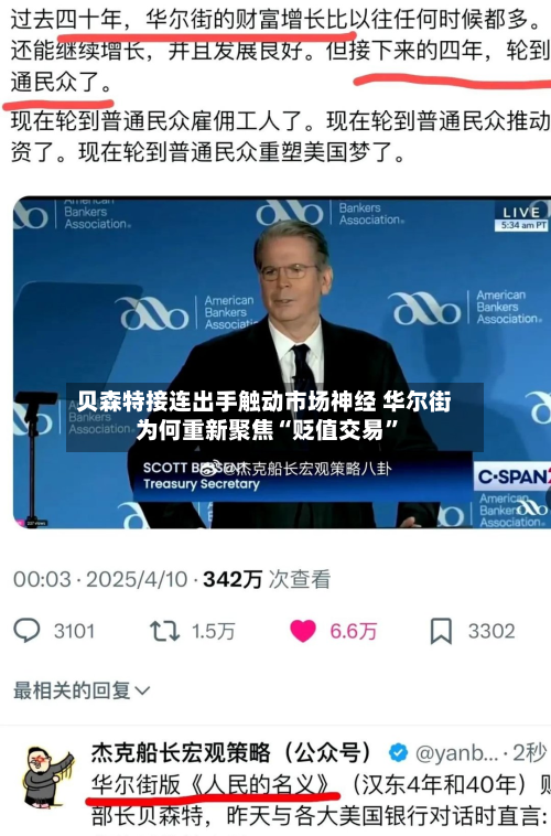 贝森特接连出手触动市场神经 华尔街为何重新聚焦“贬值交易”