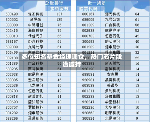 多位知名基金经理调仓，热门芯片股遭减持-第2张图片