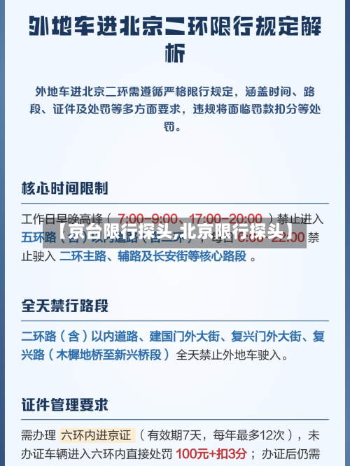 【京台限行探头,北京限行探头】