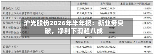沪光股份2026年半年报：新业务突破，净利下滑超八成-第3张图片