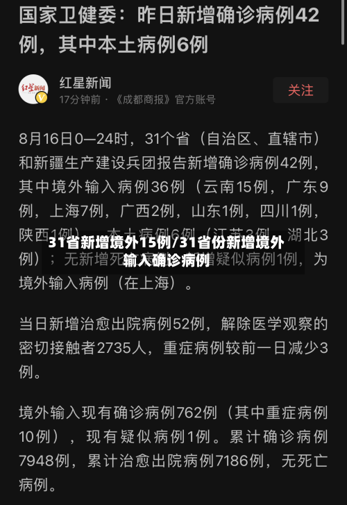 31省新增境外15例/31省份新增境外输入确诊病例