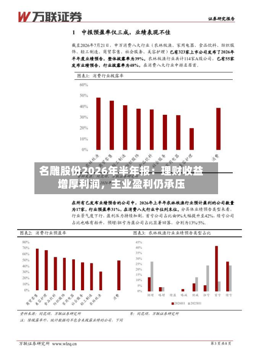 名雕股份2026年半年报：理财收益增厚利润，主业盈利仍承压